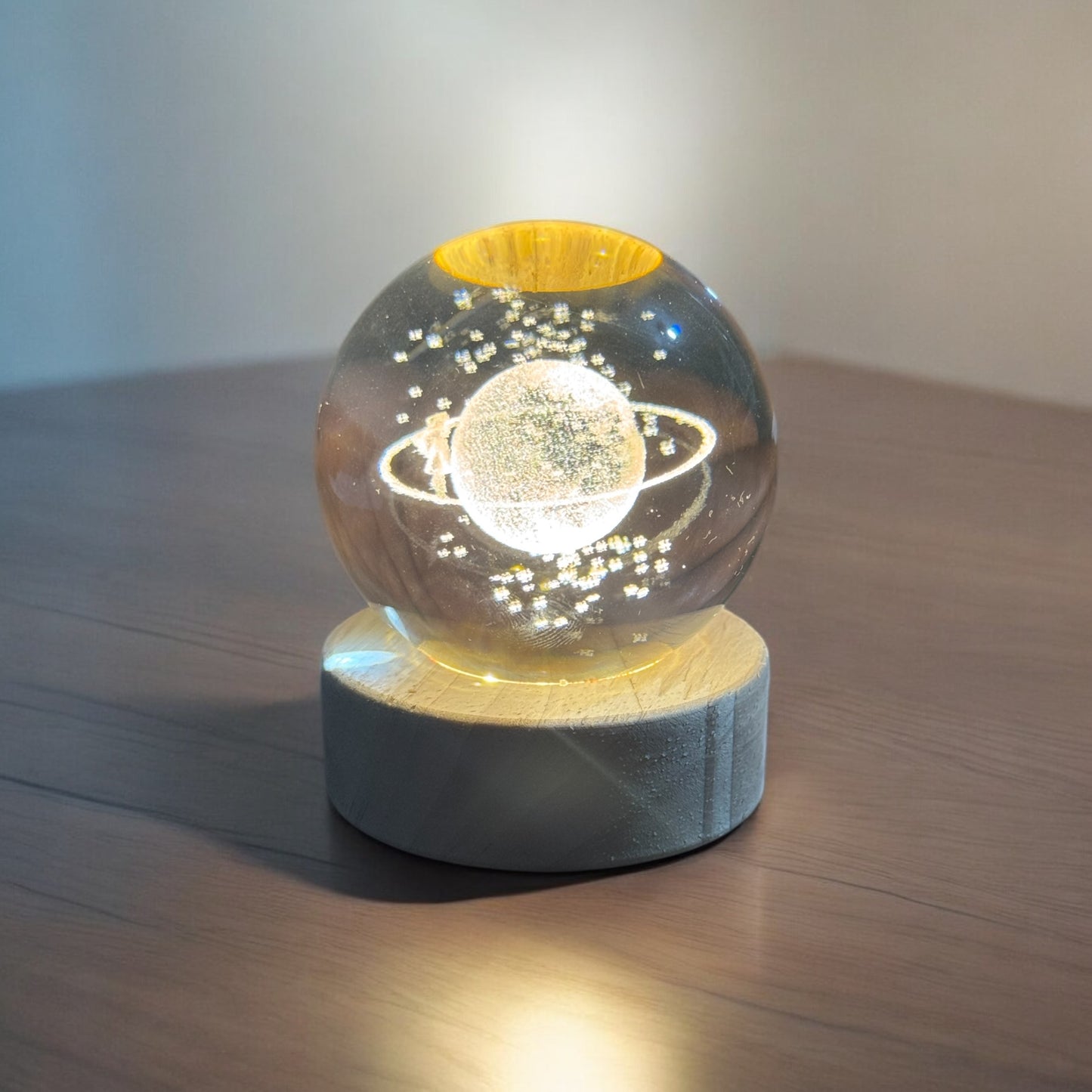 USB Işıklı Küre 3x3 | Dekoratif Motifli LED Küre - Gezegen Desenli