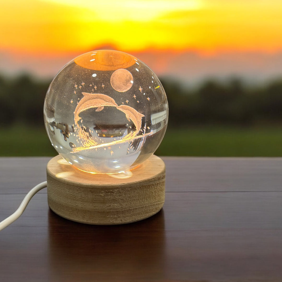 USB Işıklı Küre 3x3 | Dekoratif Motifli LED Küre - 4 Farklı Desen Seçeneği