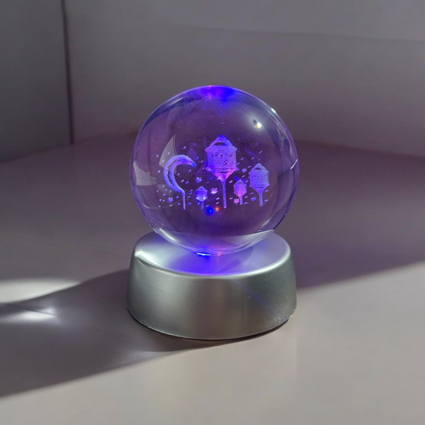 USB Işıklı Küre 3x3 | Dekoratif Motifli LED Küre - Ramazan Desenli
