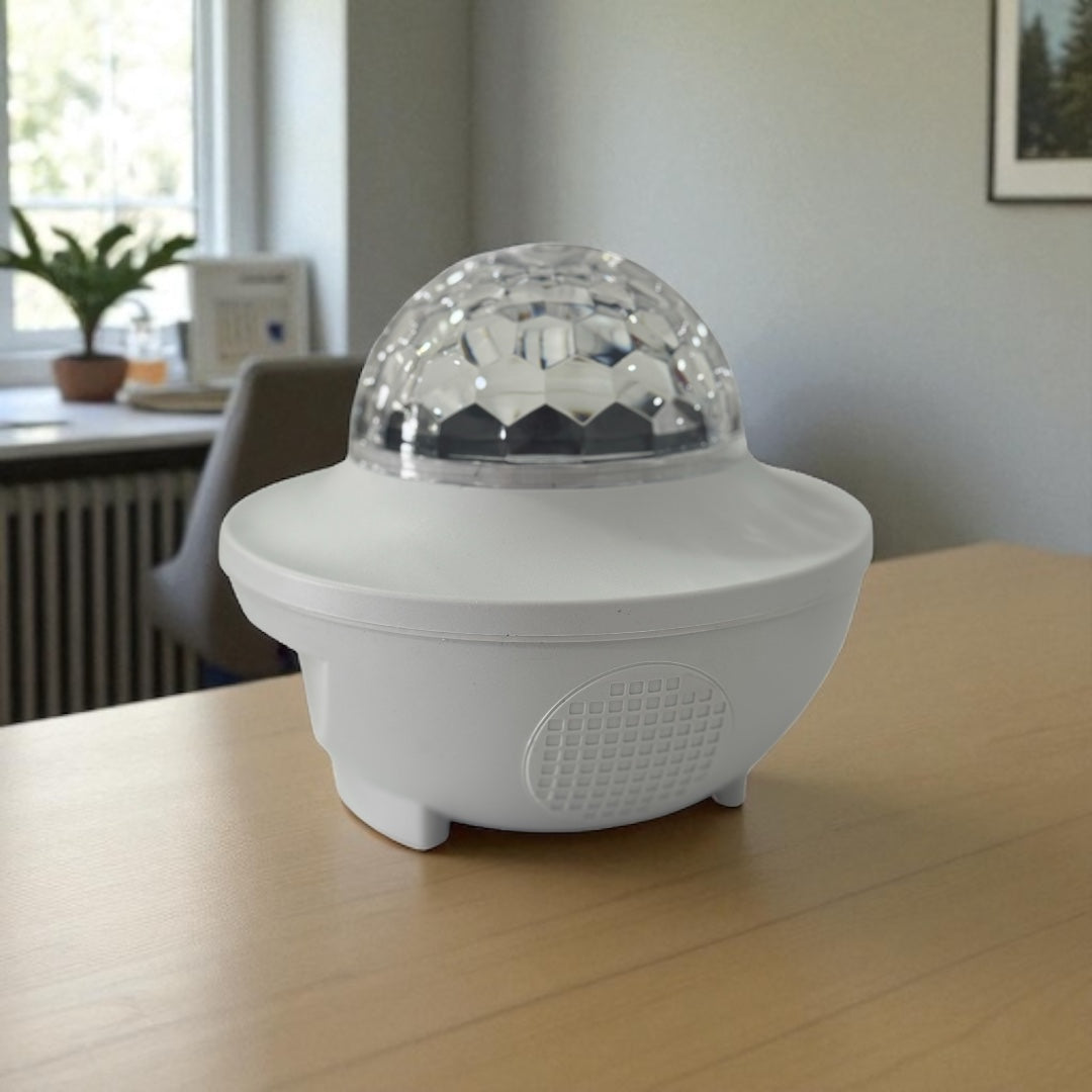 Beyaz Bluetooth Hoparlörlü Galaxy Projektör – Evinizde Yıldızlı Gece Keyfi
