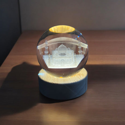 USB Işıklı Küre 3x3 | Dekoratif Motifli LED Küre - Camii Desenli