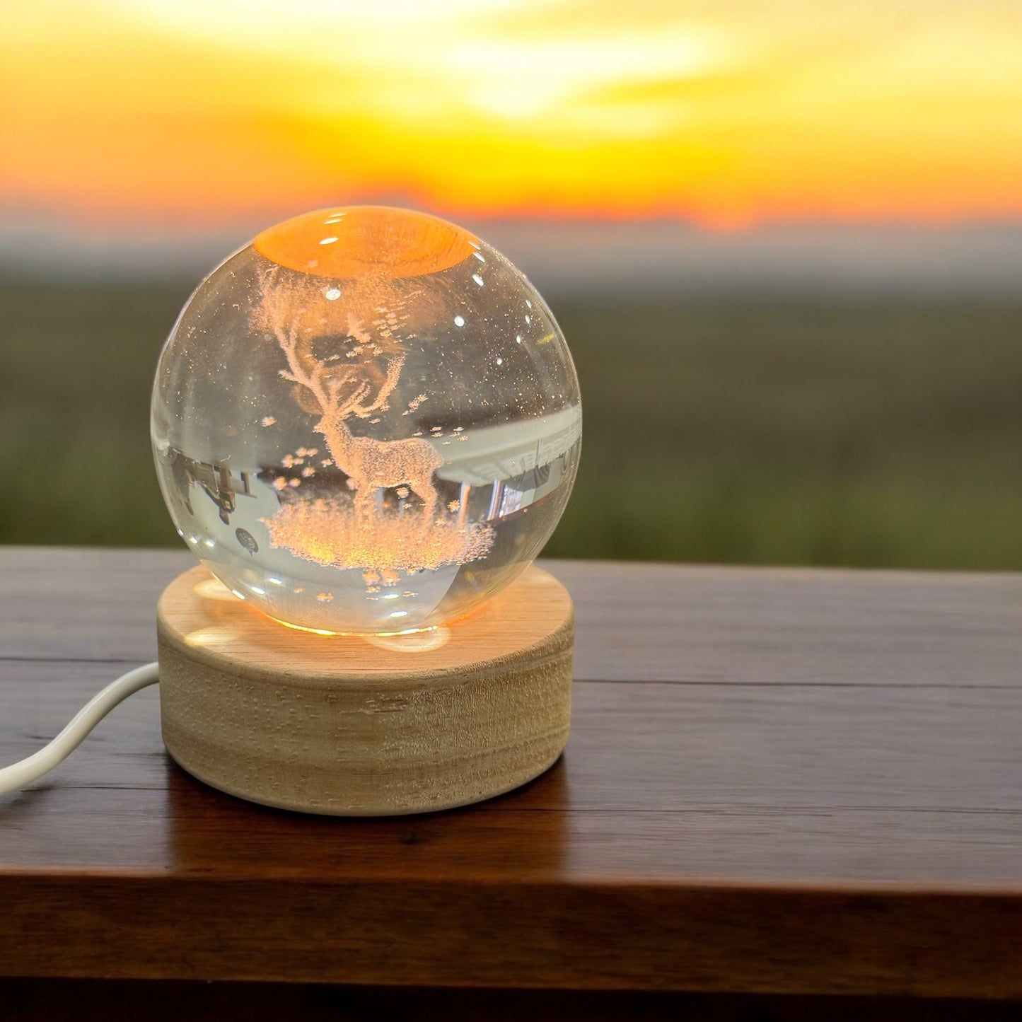 USB Işıklı Küre 3x3 | Dekoratif Motifli LED Küre - 4 Farklı Desen Seçeneği