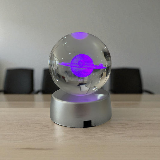 USB Işıklı Küre 3x3 | Dekoratif Motifli LED Küre - Jüpiter Desenli