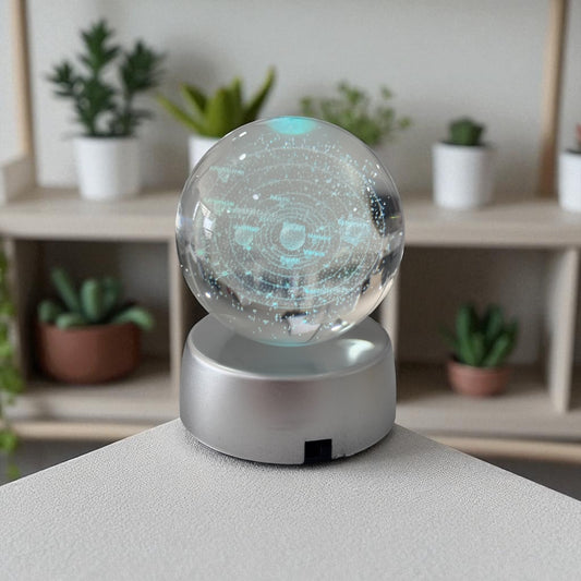 USB Işıklı Küre 3x3 | Dekoratif Motifli LED Küre - Samanyolu Galaksi Desenli